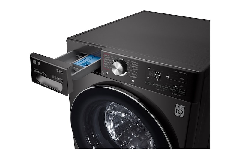 LG 12kg Washing Machine Black Steel AI DD™, F4V1012BTSE