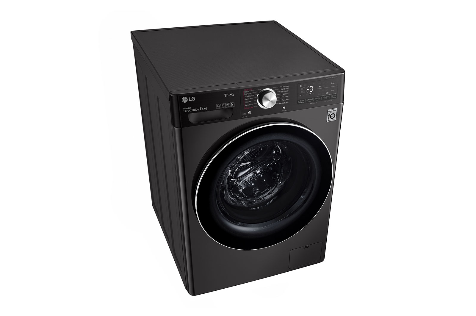 LG WiFi connected | 12kg | Washing Machine | 1360 rpm | AI DD™ | Direct Drive™ | Steam™ | TurboWash™360 | Black Steel, F4V1012BTSE