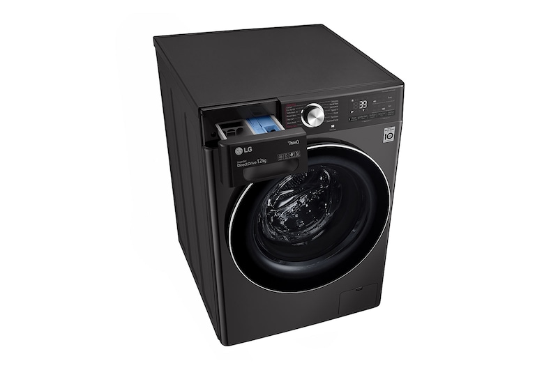 LG 12kg Washing Machine Black Steel AI DD™, F4V1012BTSE