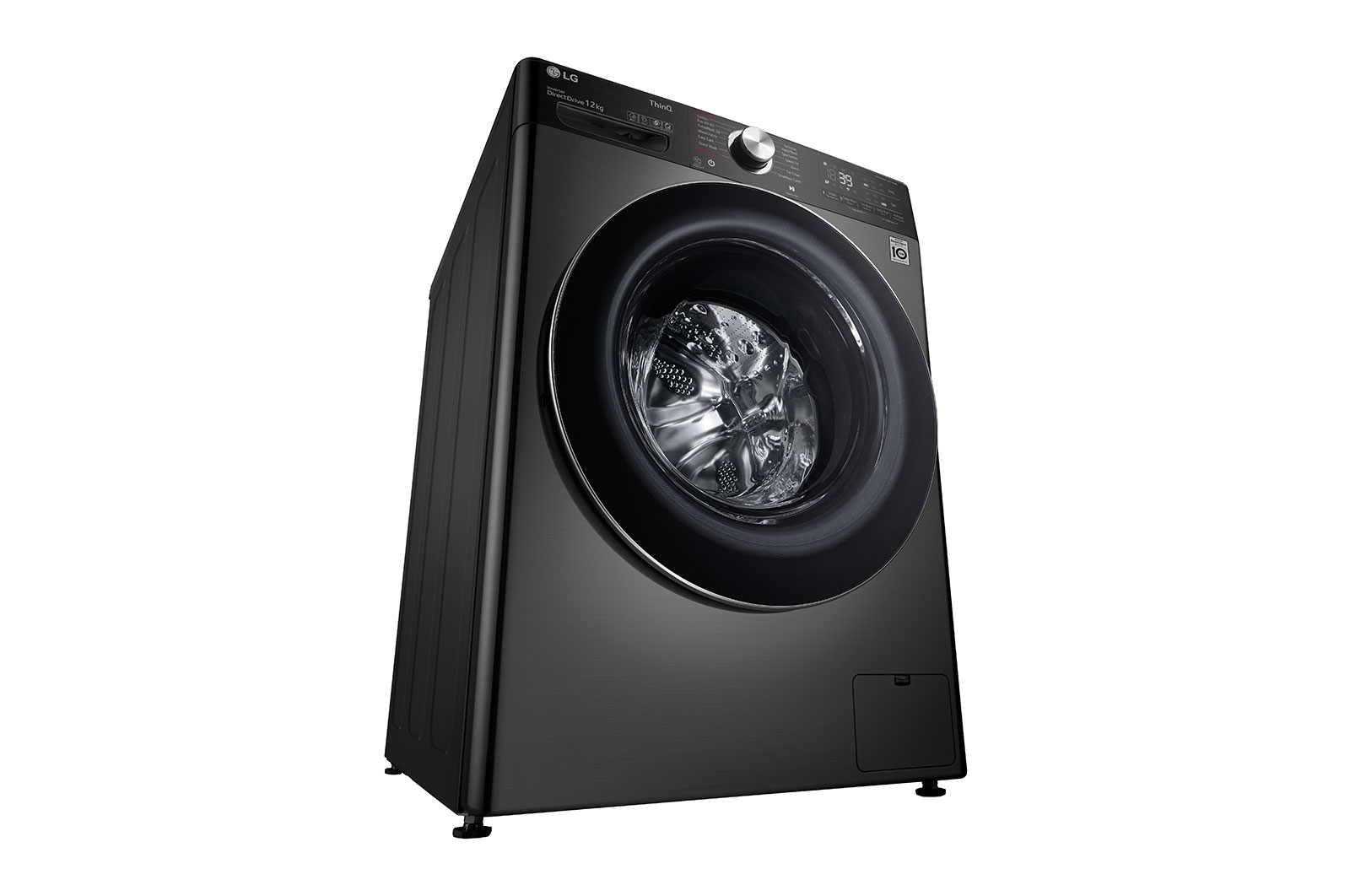 LG WiFi connected | 12kg | Washing Machine | 1360 rpm | AI DD™ | Direct Drive™ | Steam™ | TurboWash™360 | Black Steel, F4V1012BTSE