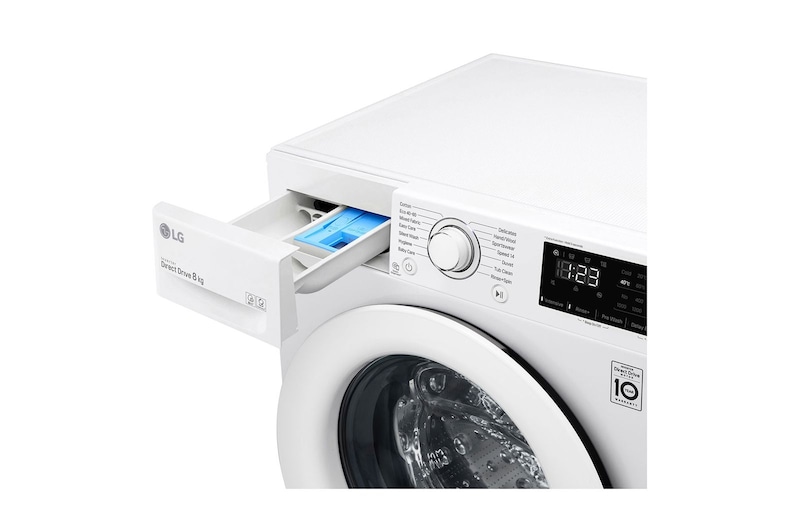 LG 8kg Washing Machine AI DD™, White, F4V308WNW
