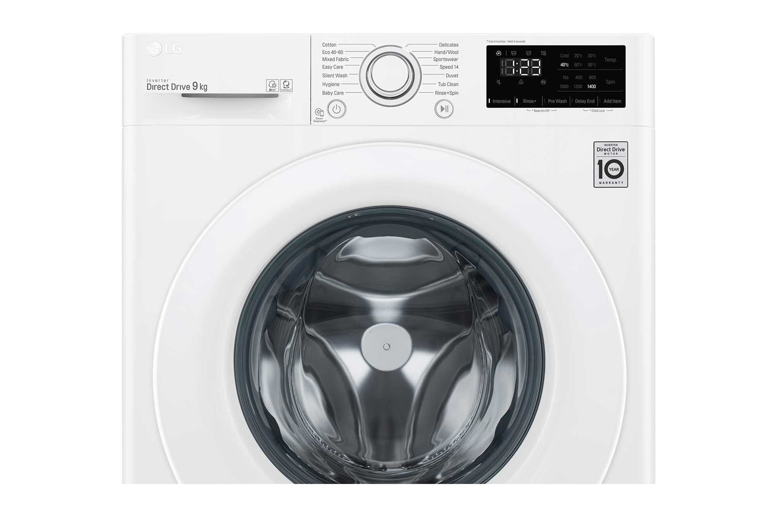 LG 9kg AI DD™ Washing Machine, White, F4V309WNW