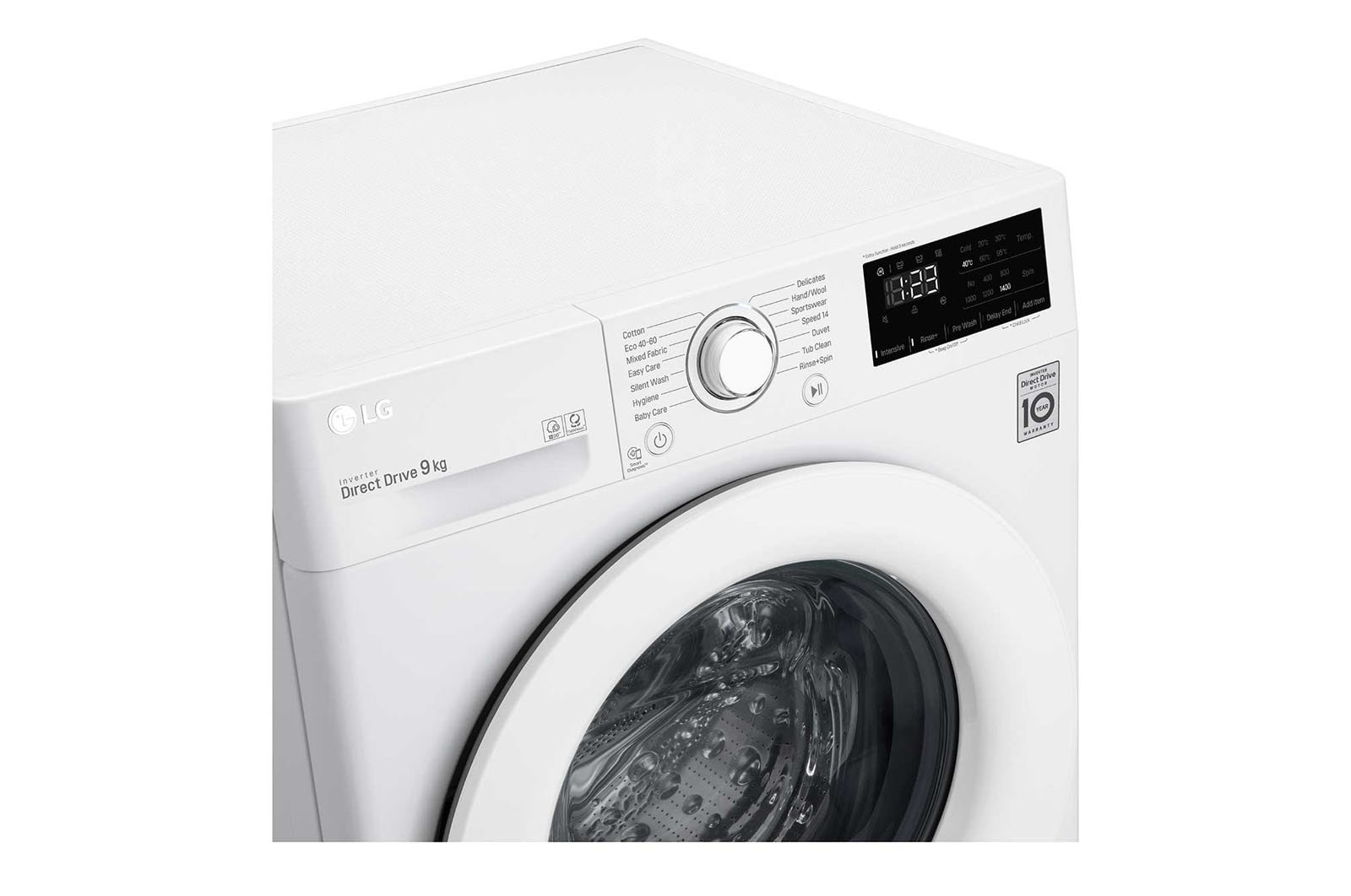 LG 9kg AI DD™ Washing Machine, White, F4V309WNW