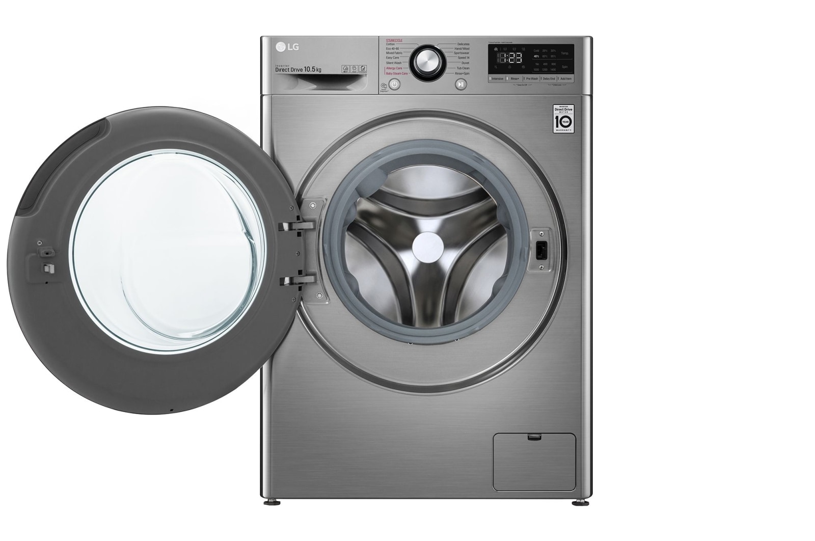 LG Direct Drive | 10.5kg | Washing Machine | 1360 rpm | AI DD™ | Steam™ | Graphite, F4V310SSE