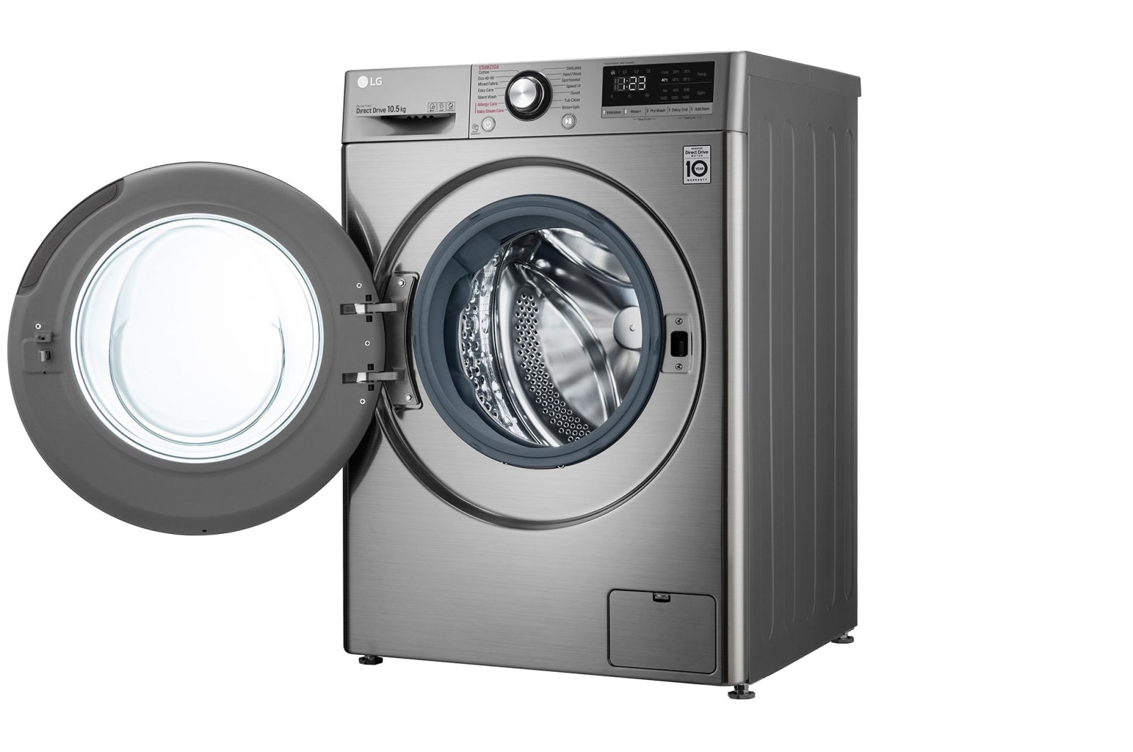 LG Direct Drive | 10.5kg | Washing Machine | 1360 rpm | AI DD™ | Steam™ | Graphite, F4V310SSE