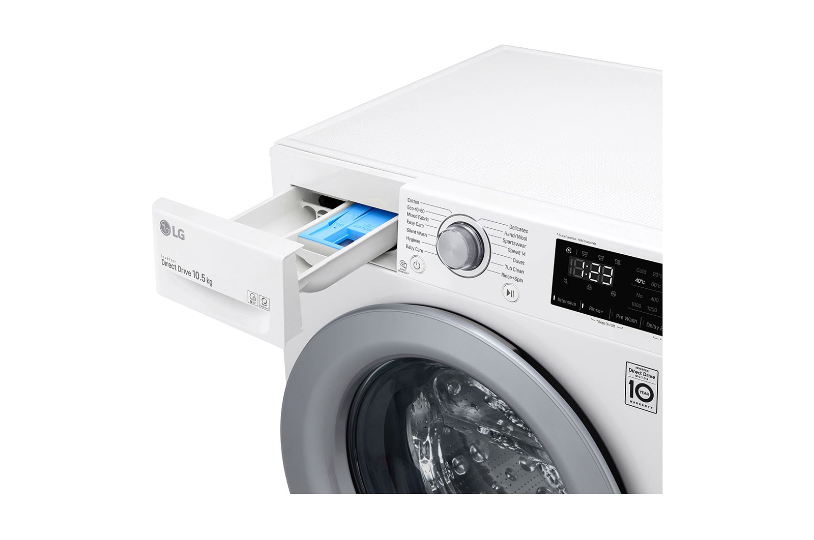 LG Direct Drive | 10.5kg | Washing Machine | 1360 rpm | AI DD™ | White, F4V310WNE