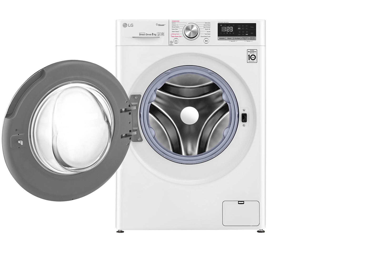 LG AIDD™ F4V508WS 8kg Washing Machine - White, F4V508WS