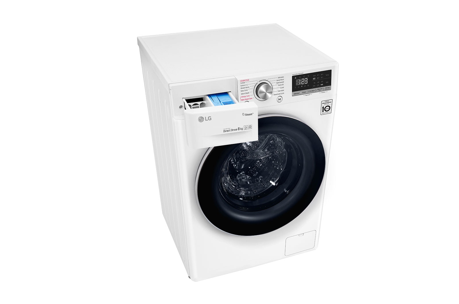 LG AIDD™ F4V508WS 8kg Washing Machine - White, F4V508WS