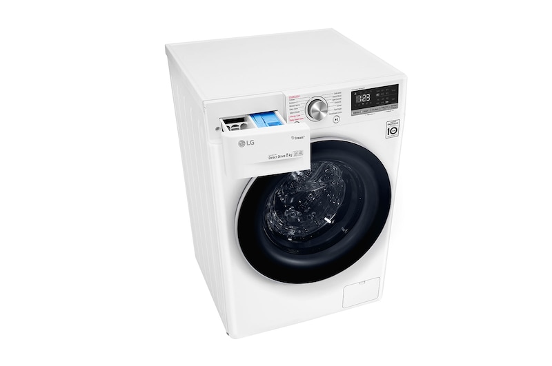 LG AIDD™ F4V508WS 8kg Washing Machine - White, F4V508WS