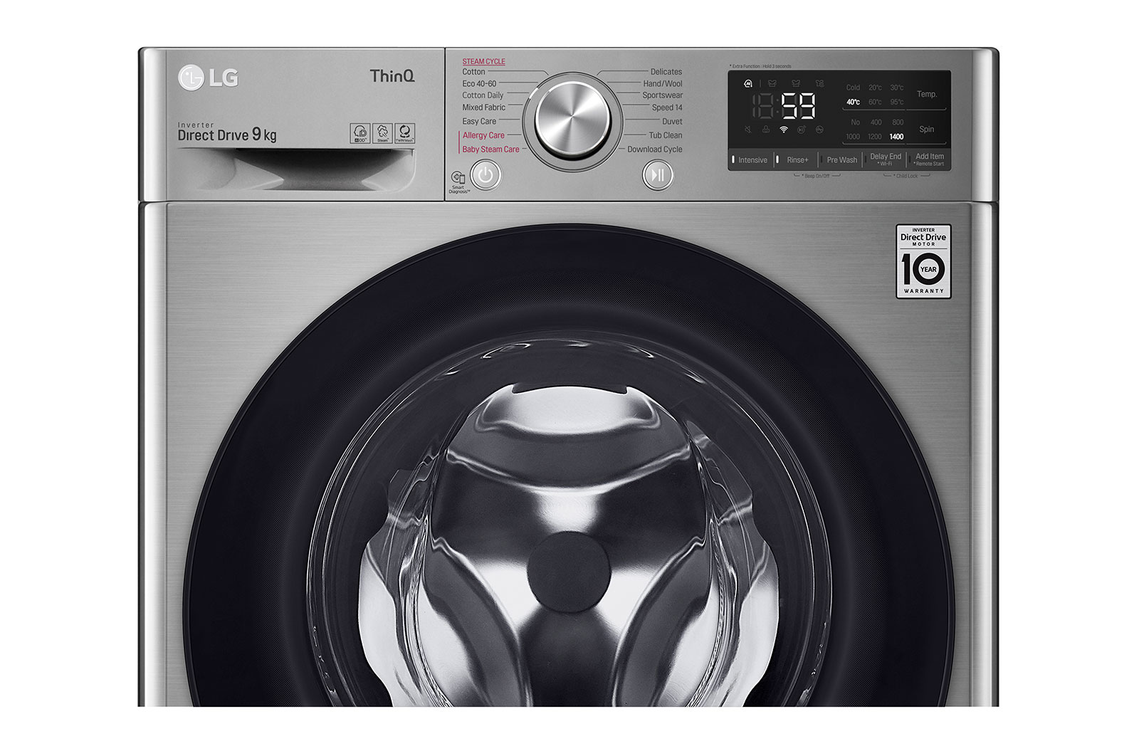 LG 9kg Washing Machine Graphite AI DD™, F4V509SSE