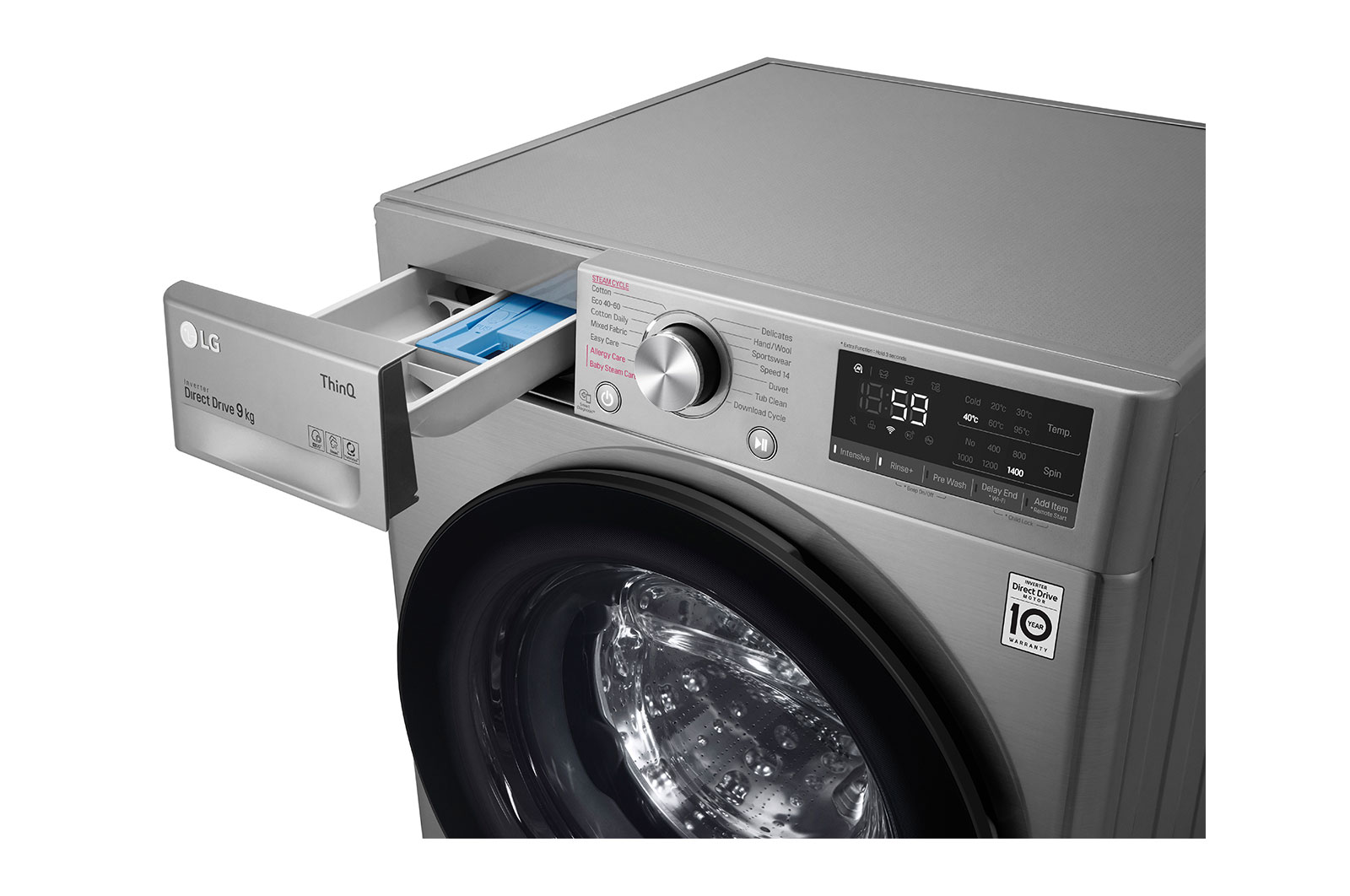 LG 9kg Washing Machine Graphite AI DD™, F4V509SSE