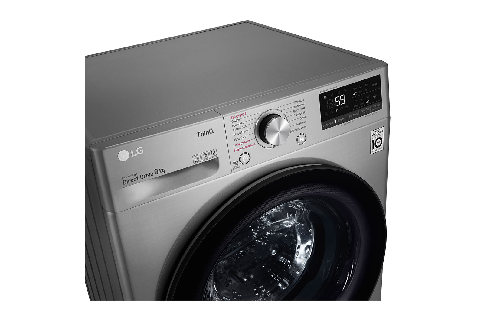 LG 9kg Washing Machine Graphite AI DD™, F4V509SSE