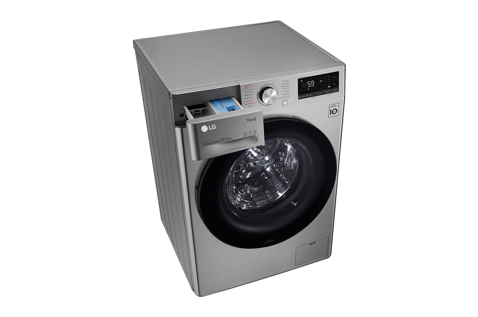 LG WiFi connected | 10.5kg | Washing Machine | 1360 rpm | AI DD™ | Direct Drive™ | Steam™ | TurboWash™\t| Graphite, F4V510SSE