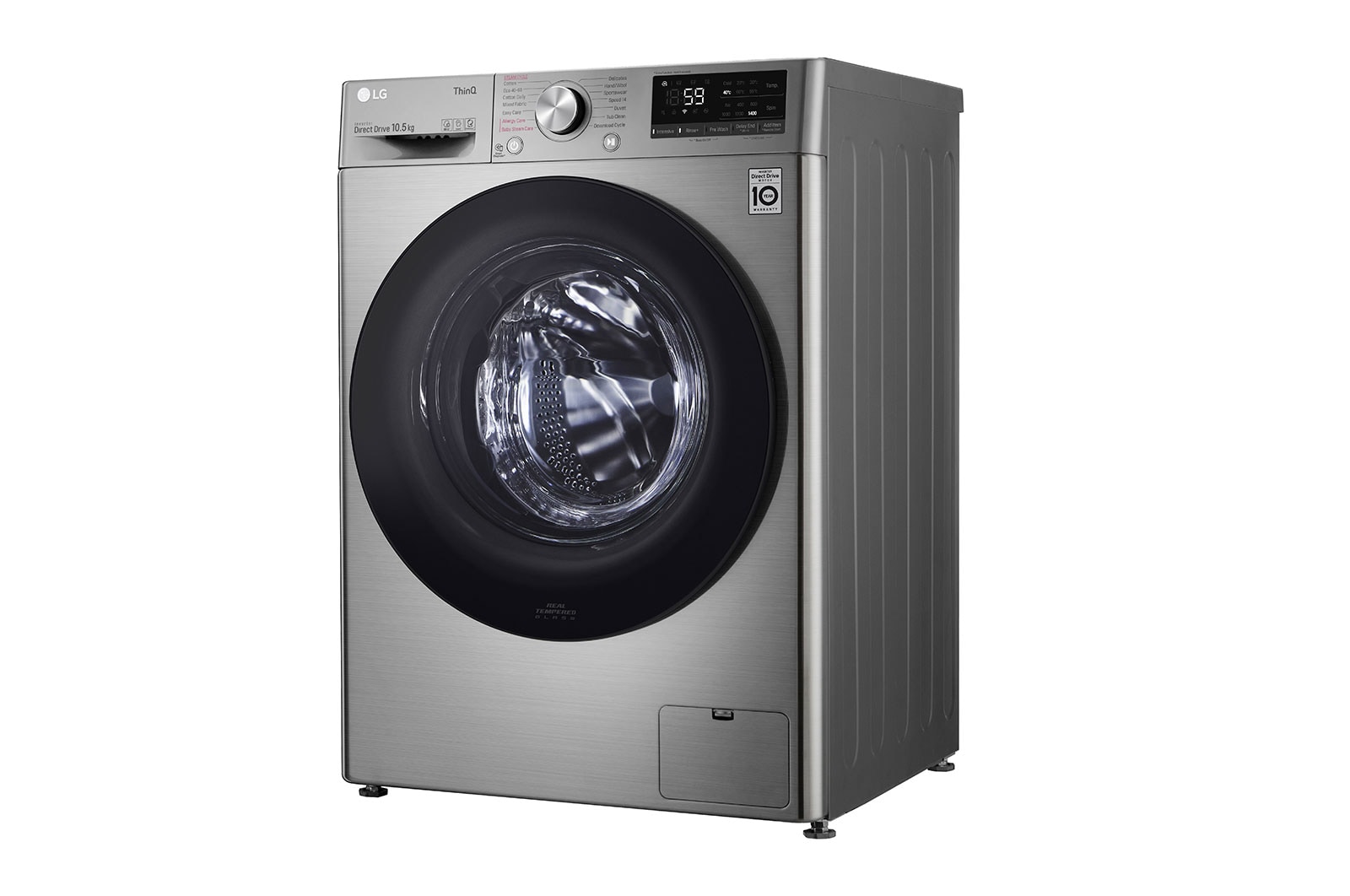 LG WiFi connected | 10.5kg | Washing Machine | 1360 rpm | AI DD™ | Direct Drive™ | Steam™ | TurboWash™\t| Graphite, F4V510SSE