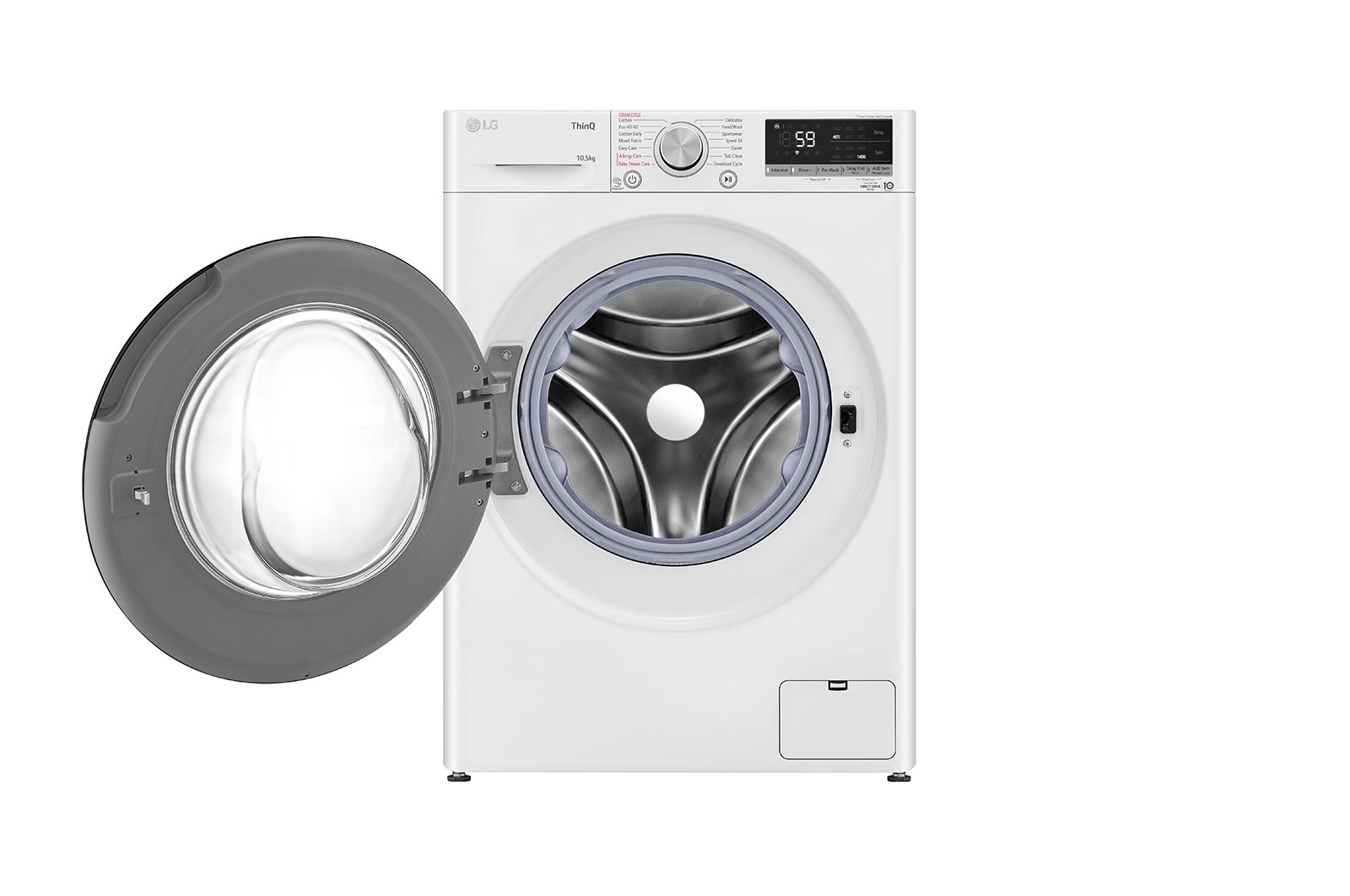 LG WiFi connected | 10.5kg | Washing Machine | 1360 rpm | AI DD™ | Direct Drive™ | Steam™ | White, F4V510WSEH