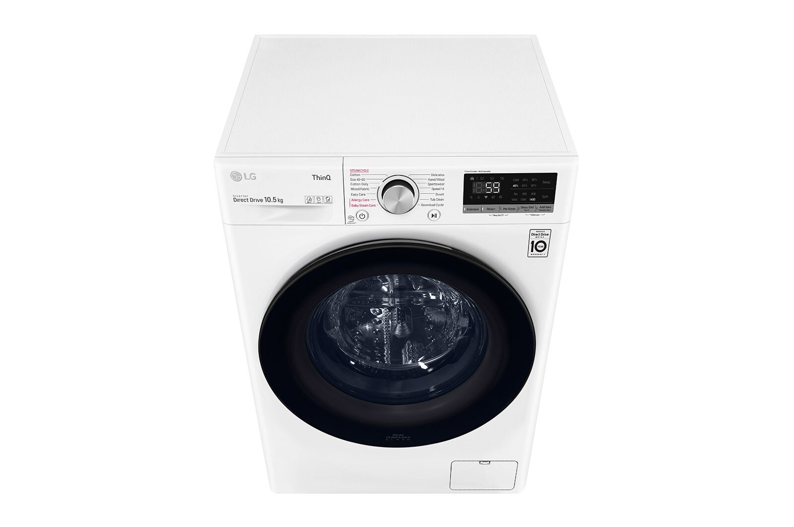 LG WiFi connected | 10.5kg | Washing Machine | 1360 rpm | AI DD™ | Direct Drive™ | Steam™ | White, F4V510WSE