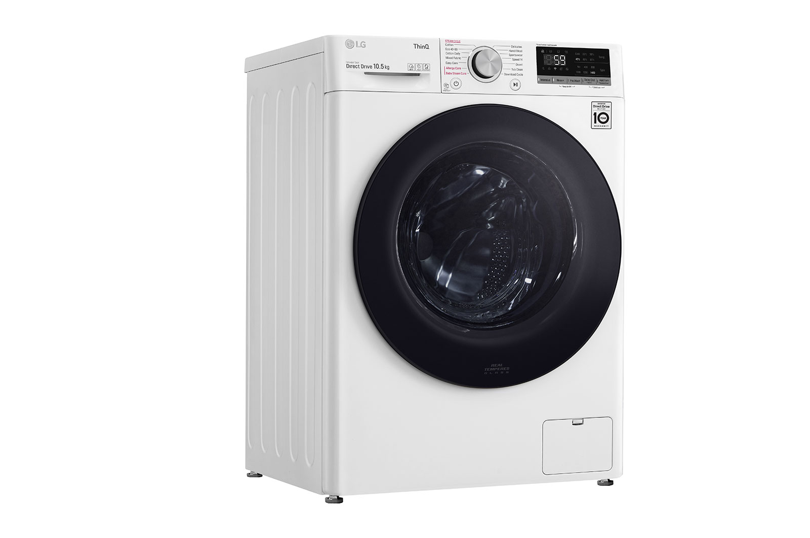 LG WiFi connected | 10.5kg | Washing Machine | 1360 rpm | AI DD™ | Direct Drive™ | Steam™ | White, F4V510WSE