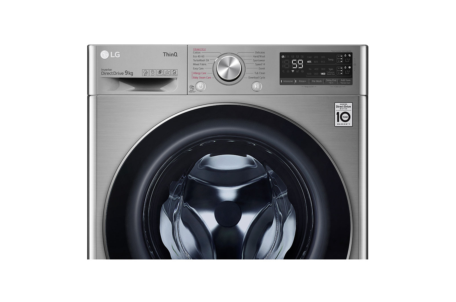 LG WiFi connected | 9kg | Washing Machine | 1360 rpm | Auto Dose | AI DD™ | Direct Drive™ | Steam™ | TurboWash™ | Graphite, F4V709STSA