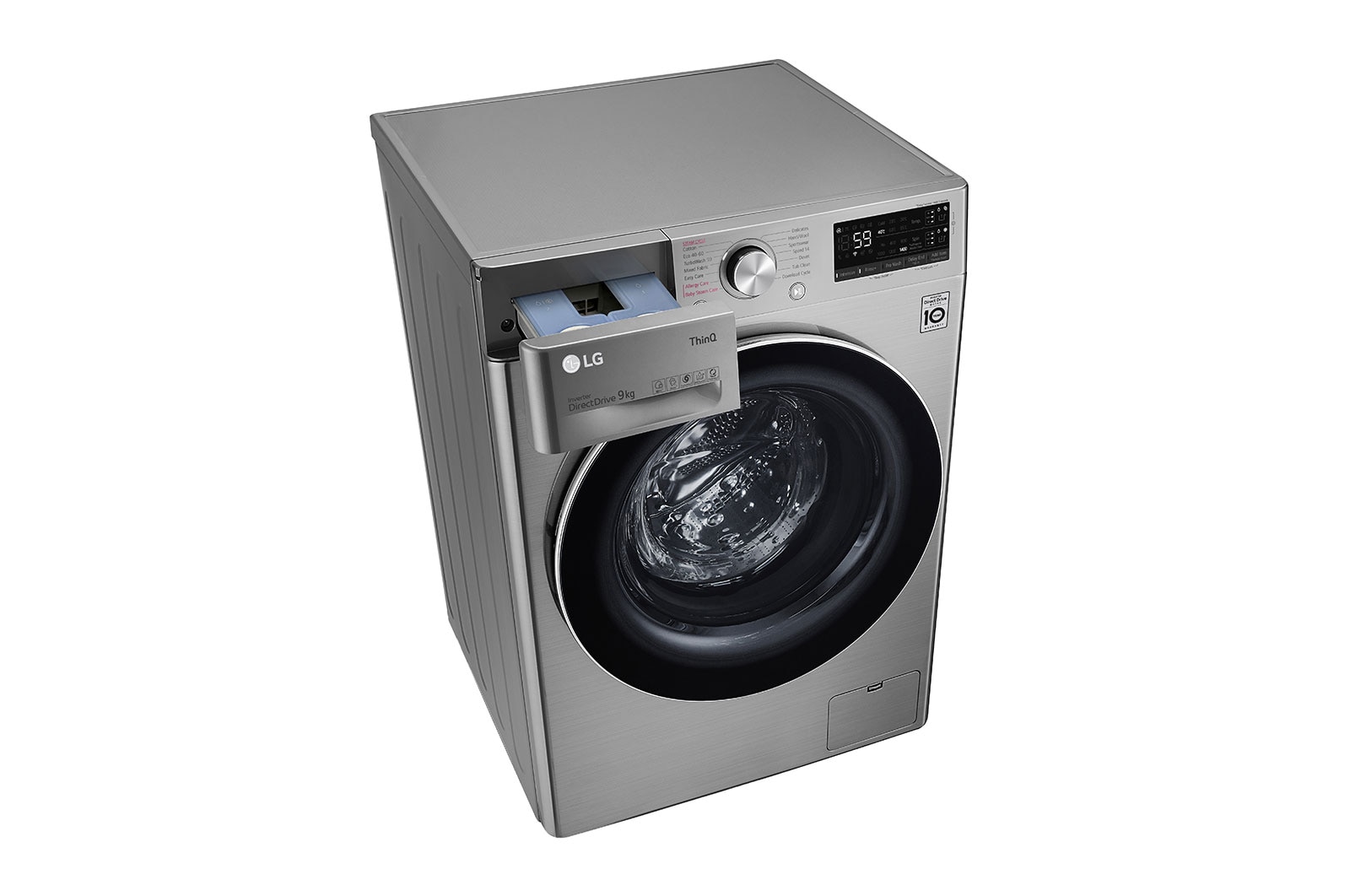 LG WiFi connected | 9kg | Washing Machine | 1360 rpm | Auto Dose | AI DD™ | Direct Drive™ | Steam™ | TurboWash™ | Graphite, F4V709STSA