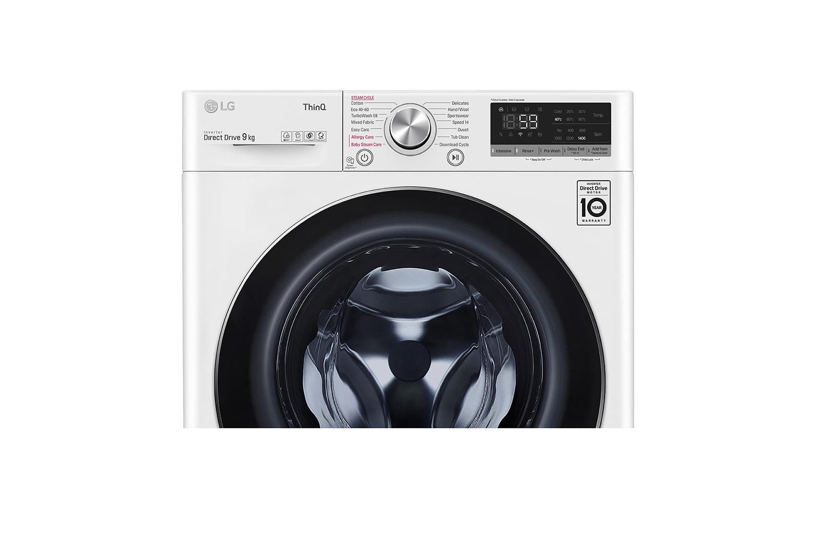 LG 9kg Washing Machine White AI DD™, F4V709WTSE