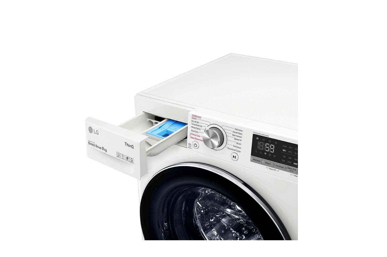 LG 9kg Washing Machine White AI DD™, F4V709WTSE