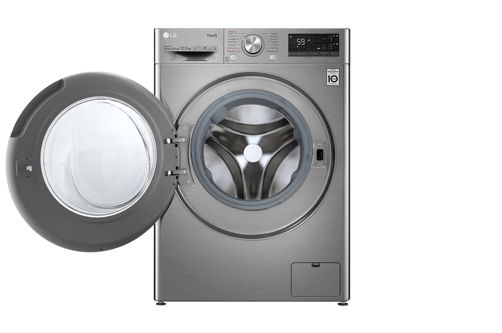 LG WiFi connected | 10.5kg | Washing Machine | 1360 rpm | Auto Dose | AI DD™ | Direct Drive™ | Steam™ | TurboWash™ | Graphite, F4V710STSA