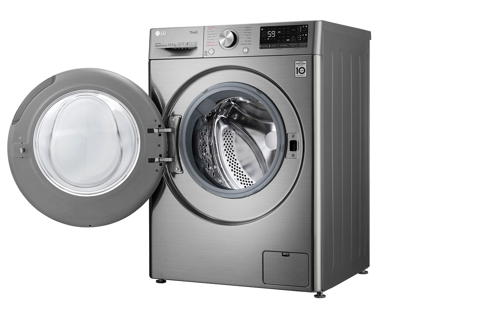 LG WiFi connected | 10.5kg | Washing Machine | 1360 rpm | Auto Dose | AI DD™ | Direct Drive™ | Steam™ | TurboWash™ | Graphite, F4V710STSA