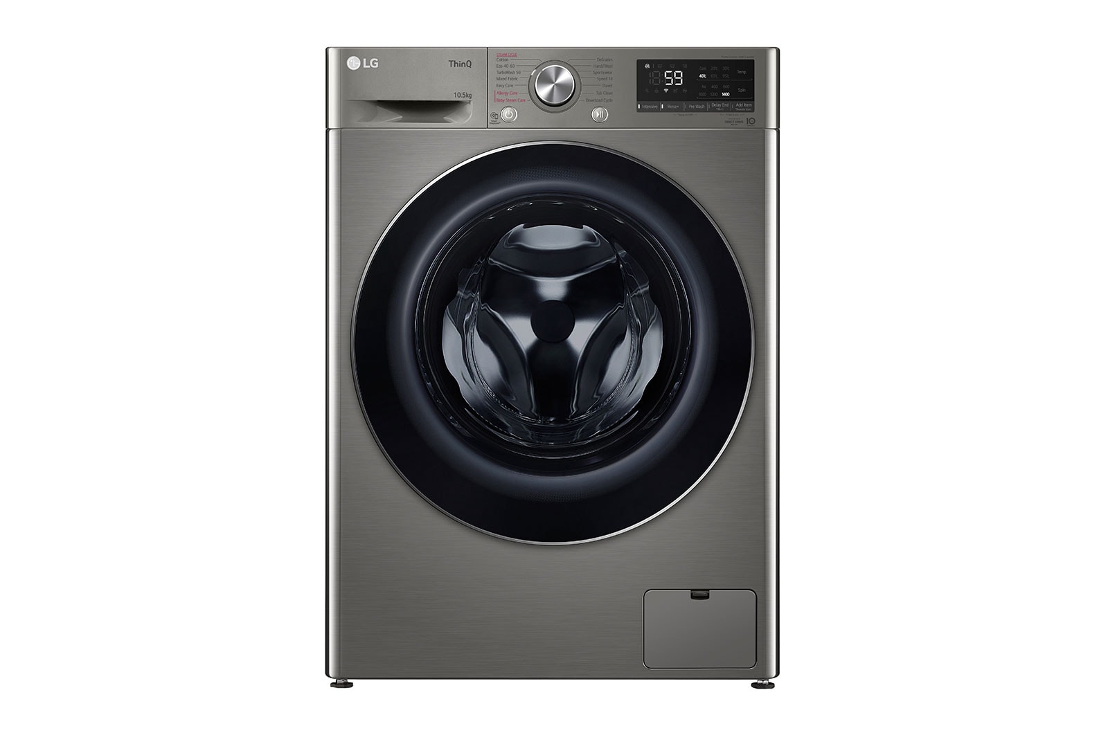 LG WiFi connected | 10.5kg | Washing Machine | 1360 rpm | AI DD™ | Direct Drive™ | Steam™ | Graphite, F4V710STSH