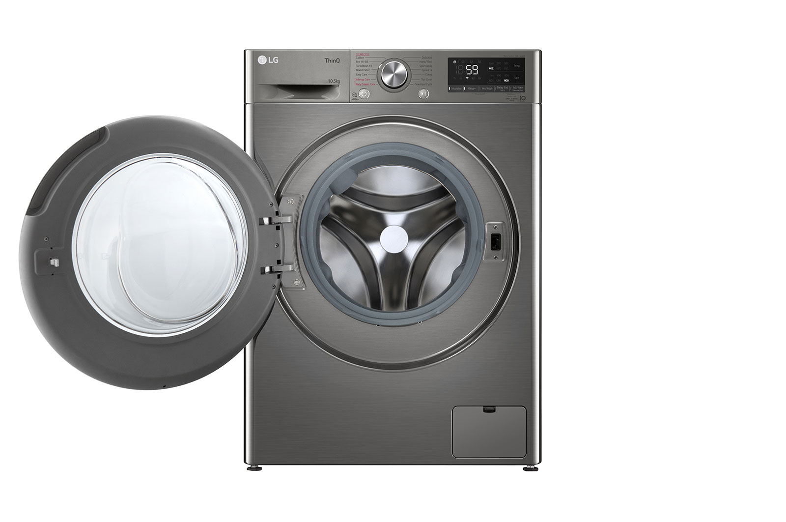 LG WiFi connected | 10.5kg | Washing Machine | 1360 rpm | AI DD™ | Direct Drive™ | Steam™ | Graphite, F4V710STSH