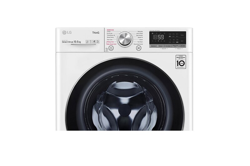 LG 10.5kg Washing Machine AI DD™, White, F4V710WTSE