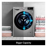 LG WiFi connected | 12kg | Washing Machine | 1360 rpm | AI DD™ | Direct Drive™ | Steam™ | TurboWash™\t| Graphite, F4V712STSE