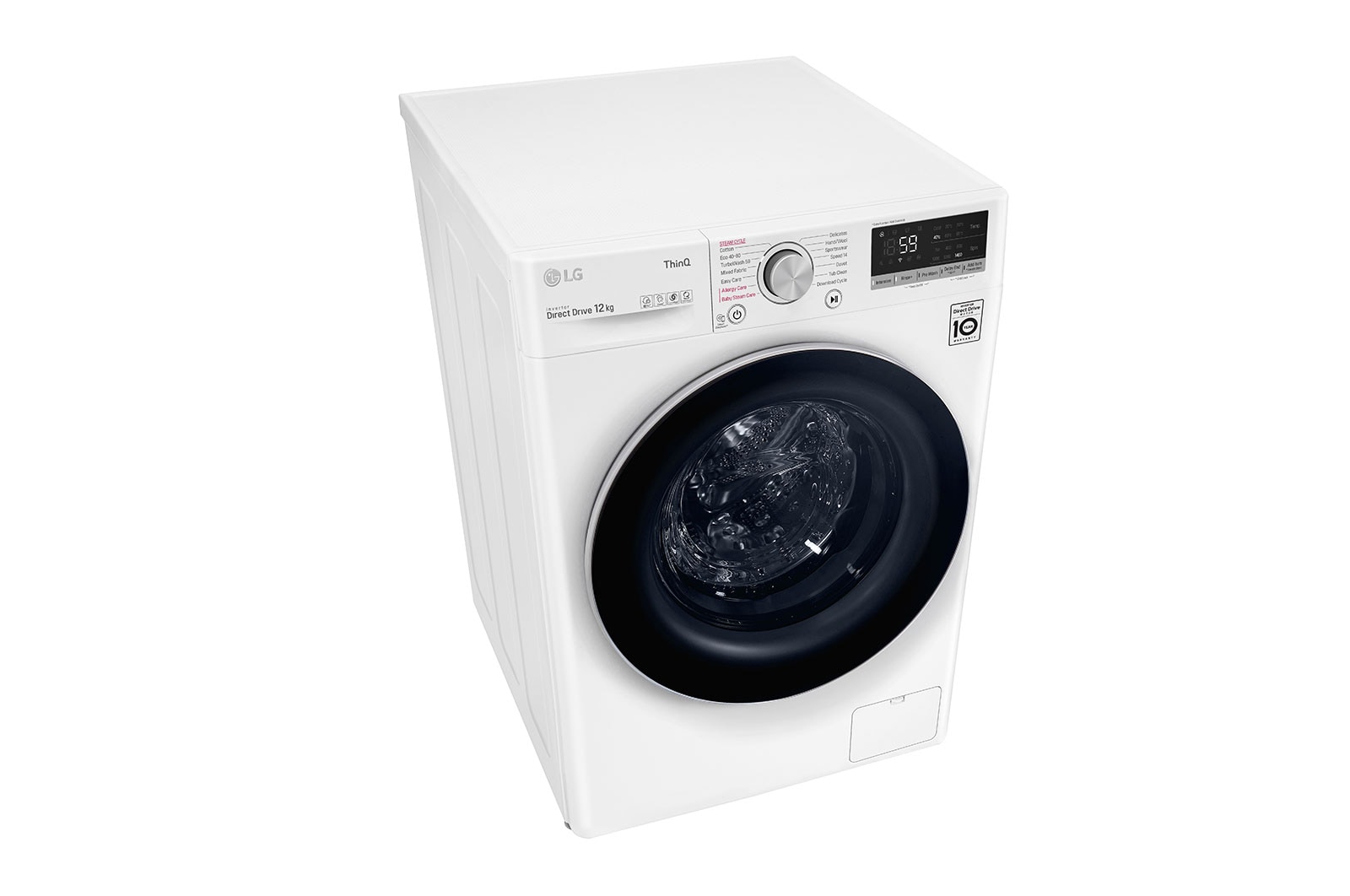LG 12kg Washing Machine White AI DD™, F4V712WTSE