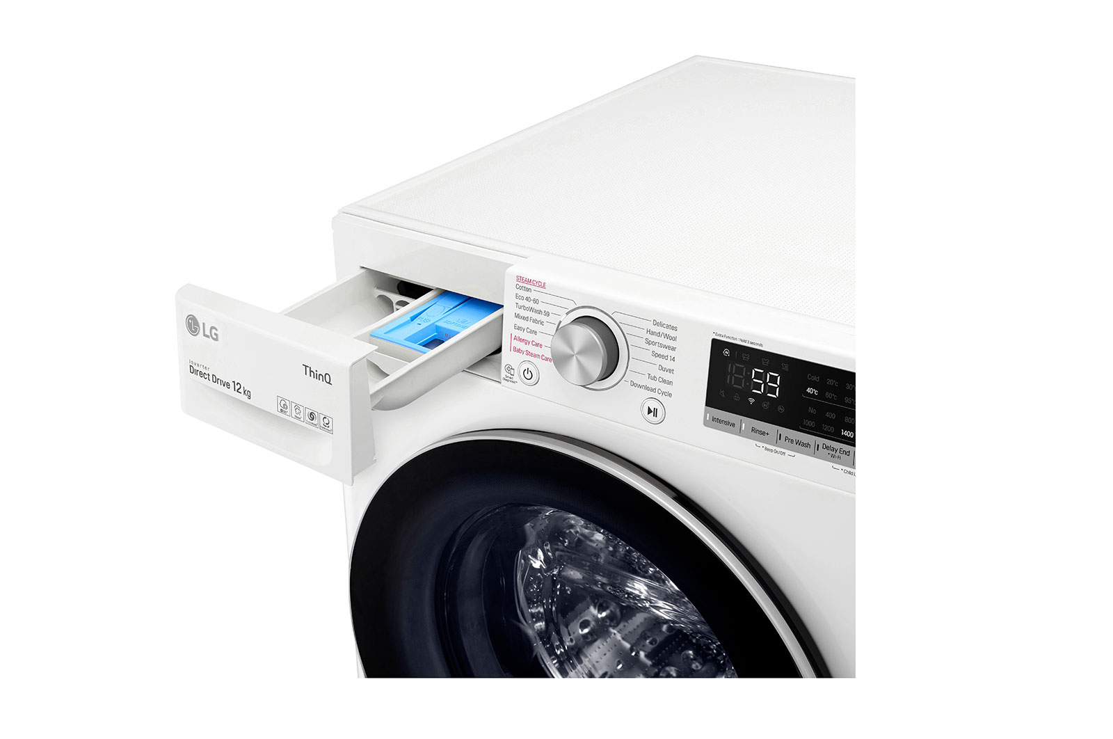 LG 12kg Washing Machine White AI DD™, F4V712WTSE