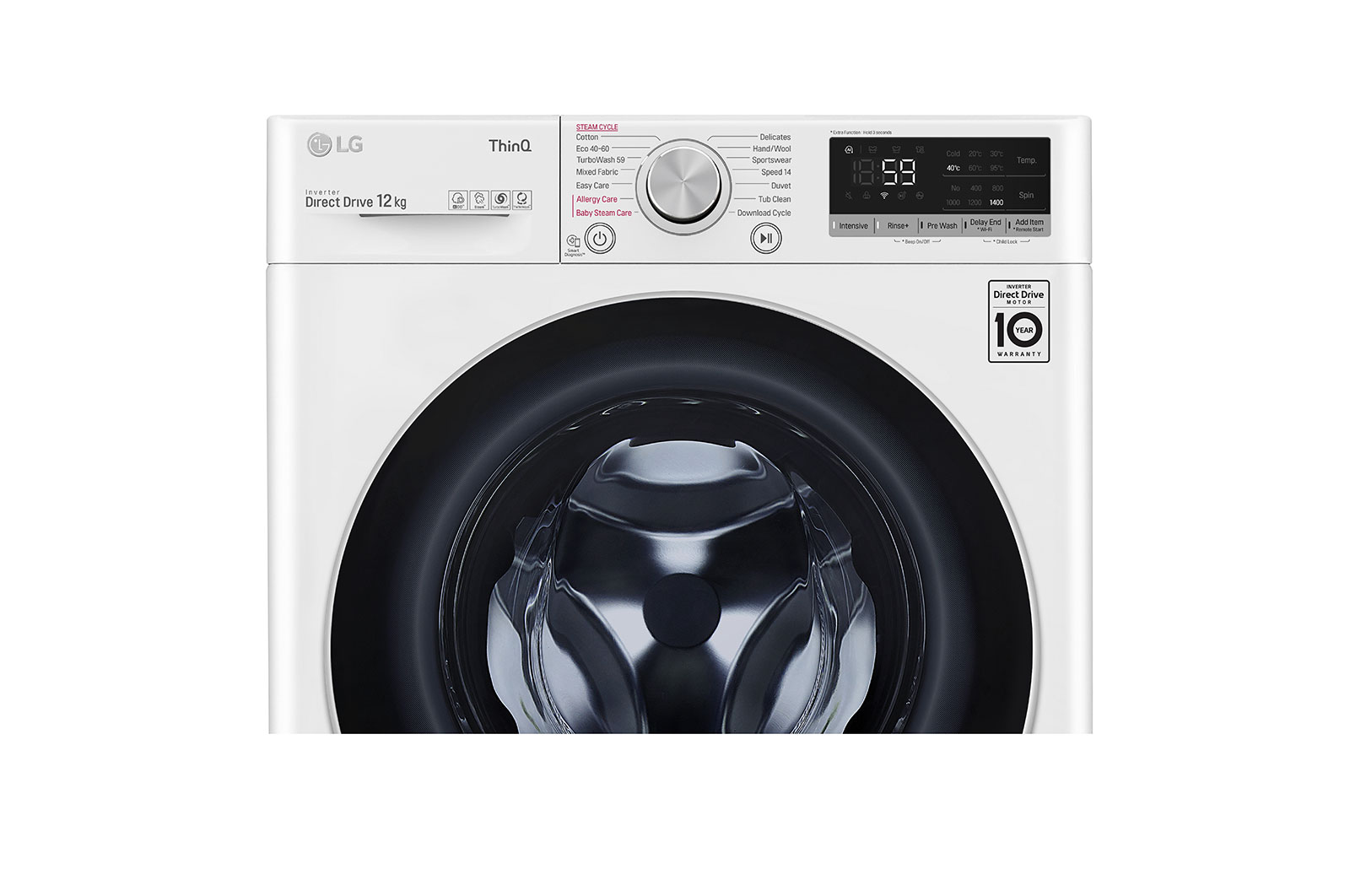 LG 12kg Washing Machine White AI DD™, F4V712WTSE