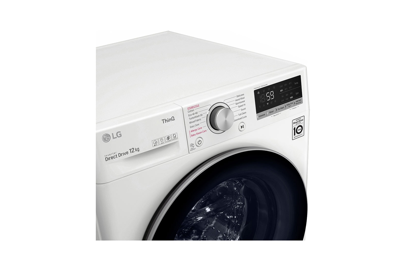 LG 12kg Washing Machine White AI DD™, F4V712WTSE