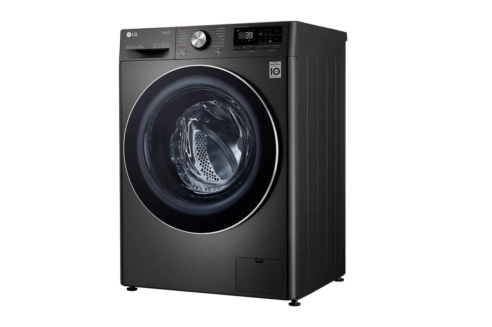 LG WiFi connected | 9kg | Washing Machine | 1360 rpm | AI DD™ | Direct Drive™ | Steam™ | TurboWash™360\t| Black Steel, F4V909BTSE