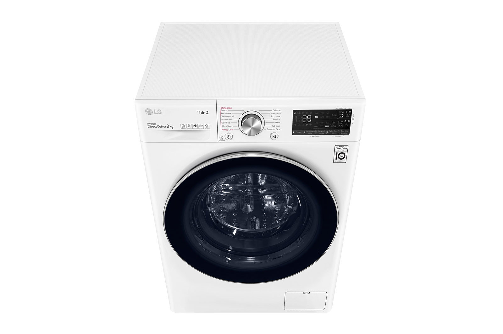 LG 9kg WiFi Connected Washing Machine, White, F4V909WTSA