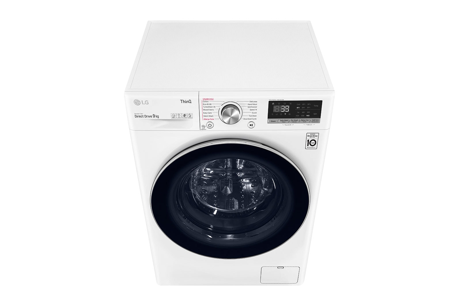 LG 9kg Washing Machine White AI DD™, F4V909WTSE