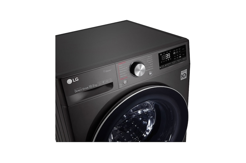 LG Turbowash360™ F4V910BTS 10.5kg Washing Machine - Black Steel, F4V910BTS