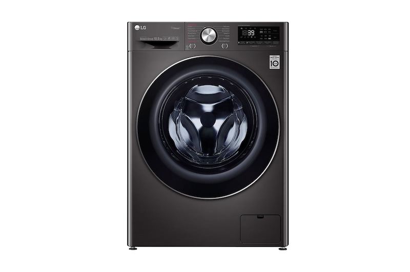 LG Turbowash360™ F4V910BTS 10.5kg Washing Machine - Black Steel, F4V910BTS