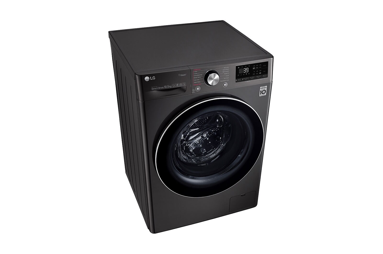 LG Turbowash360™ F4V910BTS 10.5kg Washing Machine - Black Steel, F4V910BTS