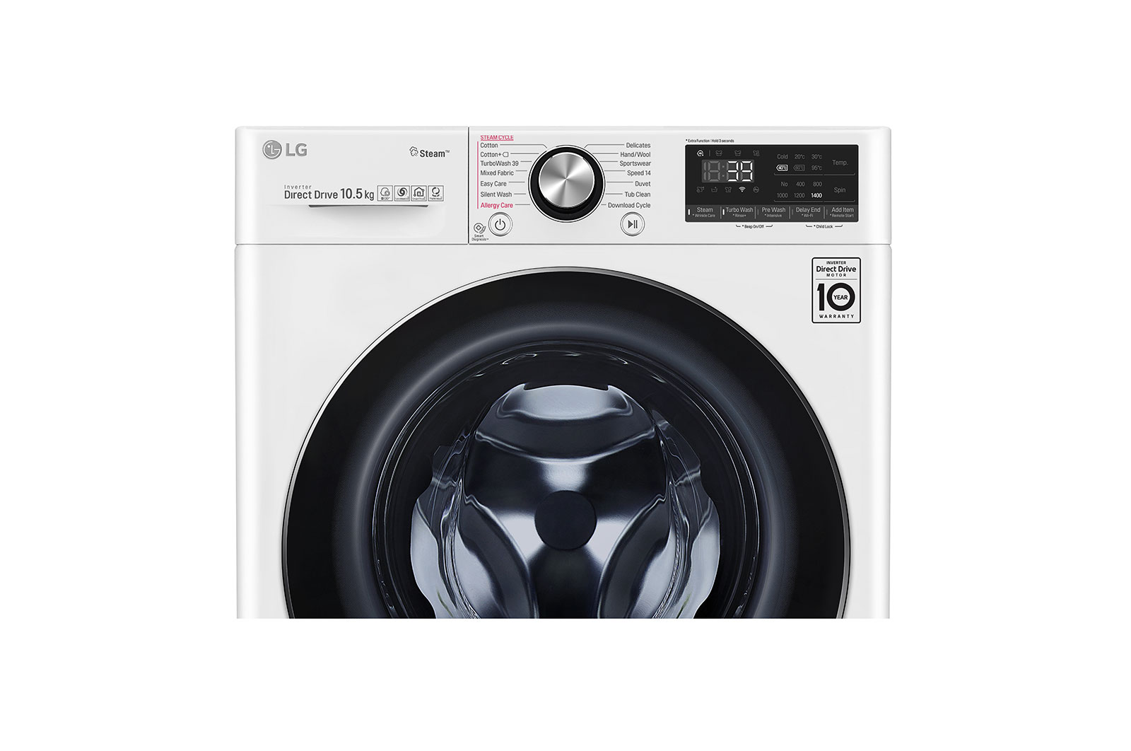 LG Turbowash360™ F4V910WTS 10.5kg Washing Machine - White, F4V910WTS