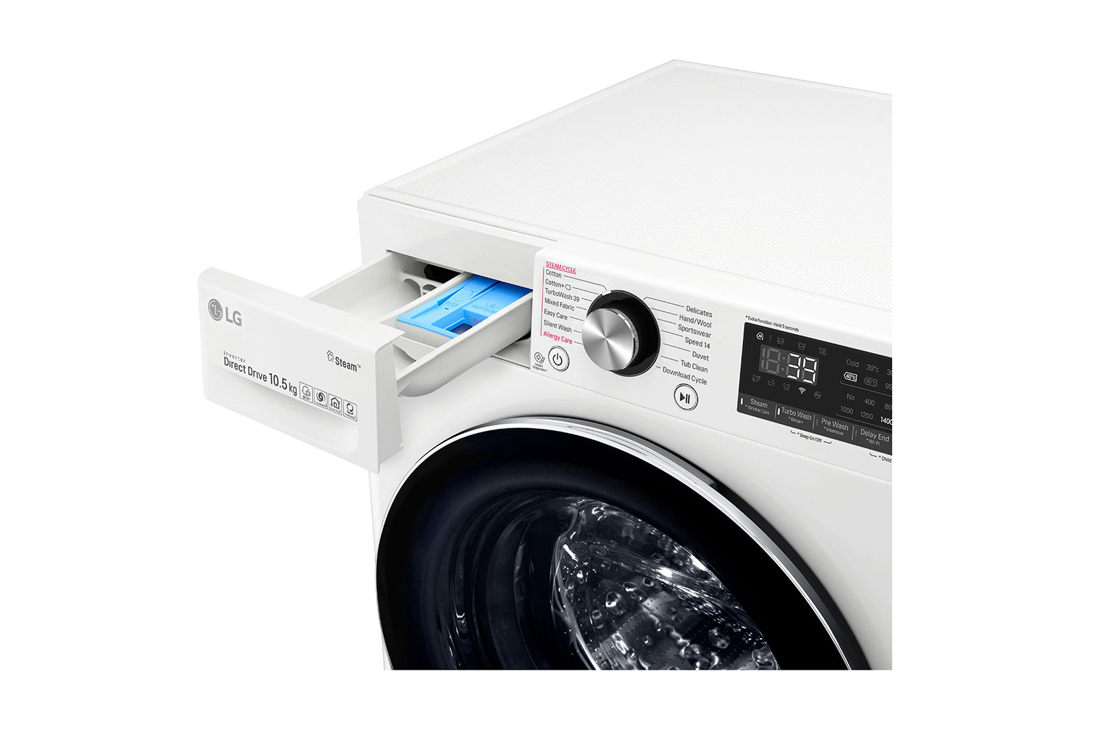 LG Turbowash360™ F4V910WTS 10.5kg Washing Machine - White, F4V910WTS