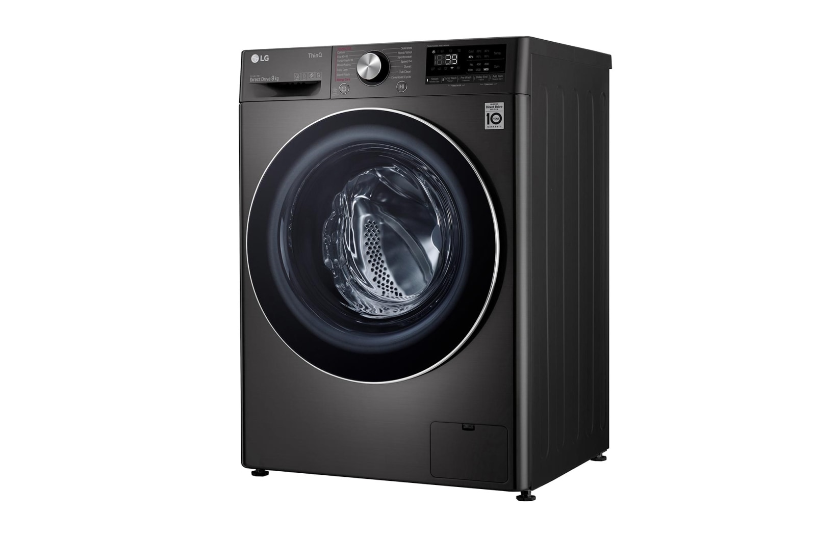 LG WiFi connected | 9kg | Washing Machine | 1560 rpm | AI DD™ | Direct Drive™ | Steam™ | TurboWash™360 | Black Steel, F6V1009BTSE