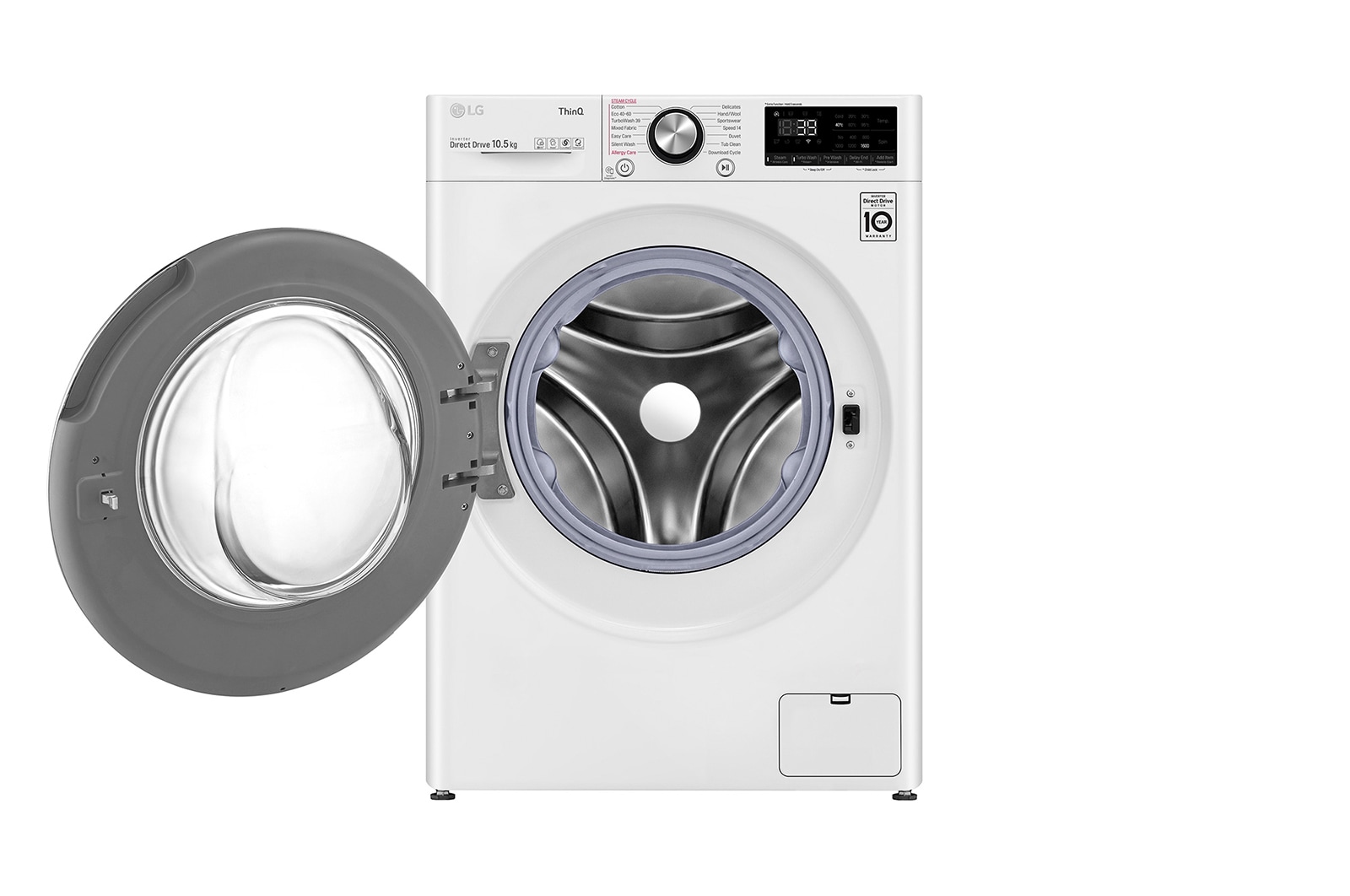 LG 10.5kg Washing Machine White AI DD™, F6V1010WTSE