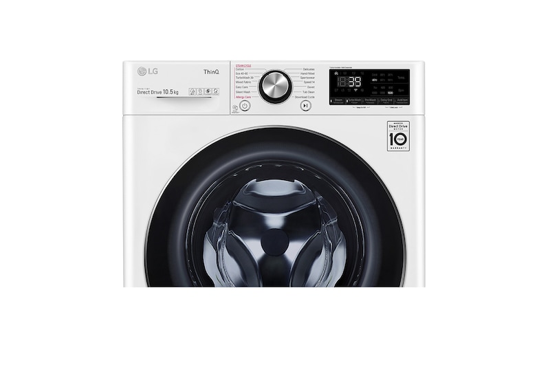 LG 10.5kg Washing Machine AI DD™, White, F6V1010WTSE