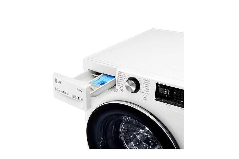 LG 10.5kg Washing Machine AI DD™, White, F6V1010WTSE