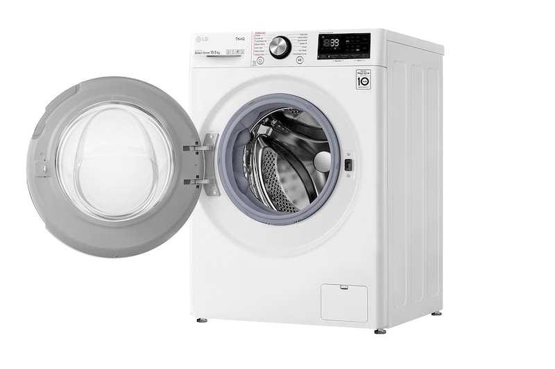 LG 10.5kg Washing Machine AI DD™, White, F6V1010WTSE