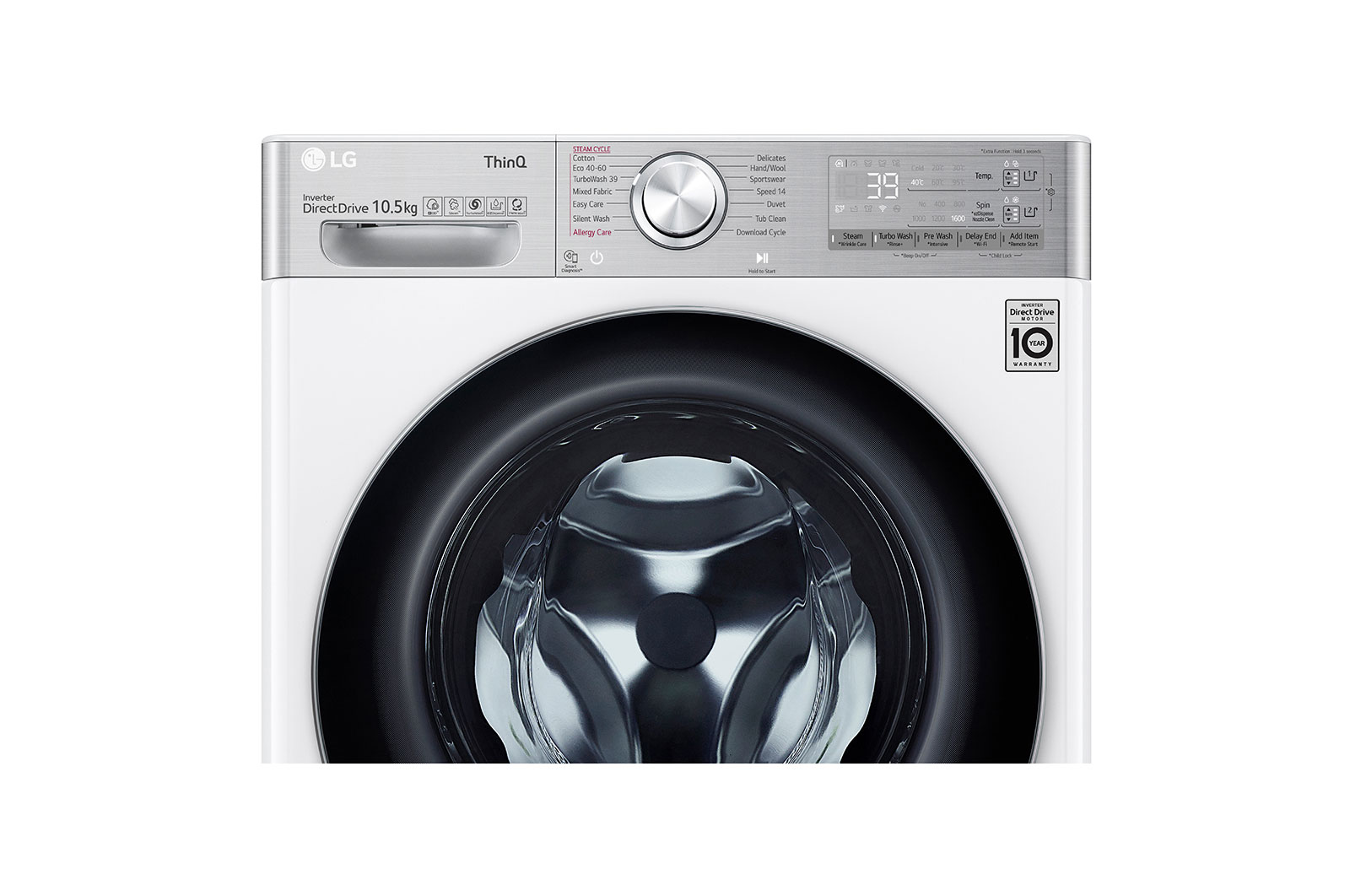 LG 10.5kg Washing Machine White AI DD™, F6V1110WTSA