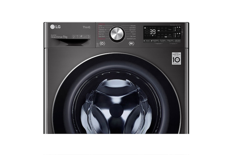 LG 9kg Washing Machine AI DD™, Black Steel, F6V909BTSA